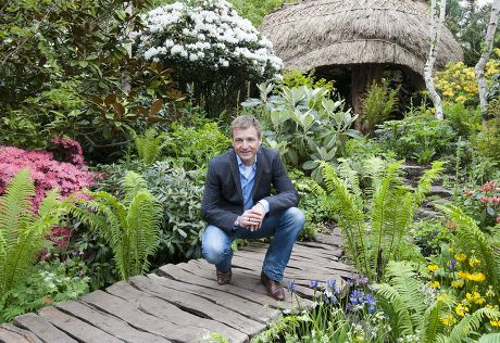 Garden Designer Chris Beardshaw With His At The Garden At Chelsea Flower Show. Picture David Parker 21.5.12 Reporter David Wilkes.