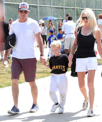 Dennis Quaid and ex-wife take son Thomas to play baseball, Los Angeles, America - 19 May 2013