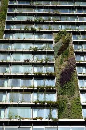 Vertical gardens at Central Park building in Sydney, Australia - 20 May 2013