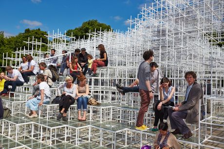 Opening day of the Serpentine Gallery Pavilion designed by Sou Fujimoto, London, Britain - 08 Jun 2013