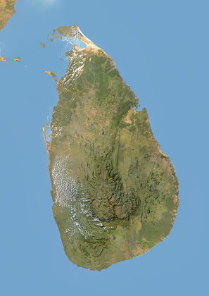 Sri Lanka Satellite Image Bump Effect Editorial Stock Photo - Stock ...