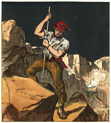 Stone Quarry Worker Tamping Down Gunpowder Editorial Stock Photo ...