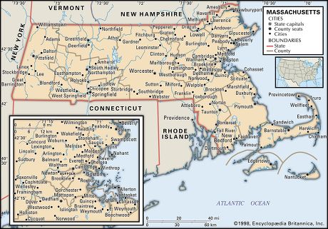 Political Map Massachusetts Editorial Stock Photo - Stock Image ...