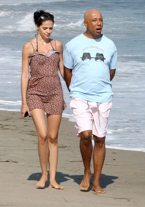 Russell Simmons and Hana Nitsche out and about on the beach in Malibu, California, America - 07 Jul 2013
