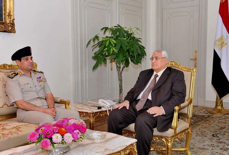Egyptian interim President Adly Mansour meeting with Egyptian politicians and opposition leaders at El-Thadiya presidential palace, Cairo, Egypt - 06 Jul 2013