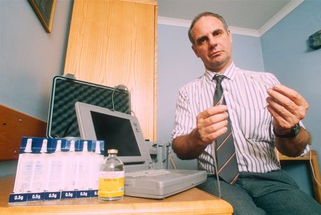 DOCTOR PHILIP NITSCHKE INVENTOR OF THE EUTHANASIA MACHINE WHICH GIVES A LETHAL INJECTION - 1996