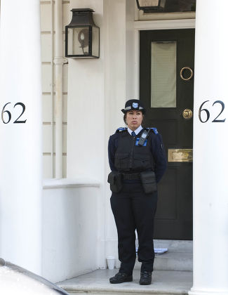 Police Officers At The Home Of Hans Kristian Rausing Cadogan Place Belgravia London Where The Body Of The Late Eva Rausing Was Found On Monday. Picture - Mark Large.... 05.07.12.