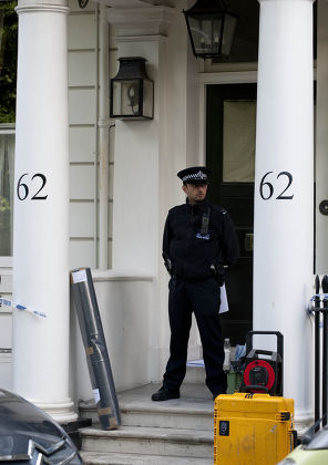 Scenes Of Crime And Forensic Police Officers Arrive At The Home Of Hans Kristian Rausing Cadogan Place Belgravia London Where The Body Of The Late Eva Rausing Was Found On Monday. Picture - Mark Large.... 05.07.12.