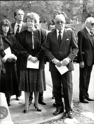 Actor Brian Rix And Wife Elspet (baron And Baroness Rix) At The Funeral Of Roy Kinnear.