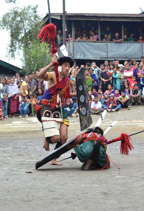 Naga Tribesmen Perform Traditional Dance During Editorial Stock Photo ...