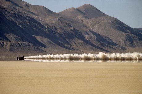 Thrust SSC Land Speed Record and Sound Barrier Attempt by Richard Noble and Andy Green, Nevada Desert, America - 1997