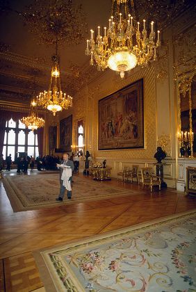 Windsor Castle Restoration Crimson Drawing Room Editorial Stock Photo ...