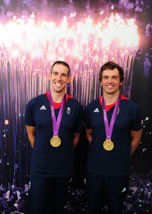 London 2012 Olympic Games Team Gb's Canoe Slalom Medalists (l-r) Etienne Stott And Tim Baillie With Their Gold Medals.