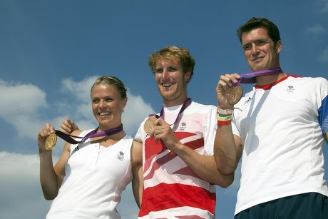 (left To Right ) Olympic Medalists Rowers Anna Watkins George Nash And Greg Searle At Hyde Park.