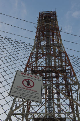 Communication And Transmission Tower For Military Use Stock Photo