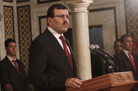 Tunisian Prime Minister Ali Laarayedh press conference in Tunis, Tunisia - 27 Aug 2013