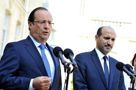 Francois Hollande welcomes Ahmed Jarba of Syria, Paris, France - 31 Aug 2013
