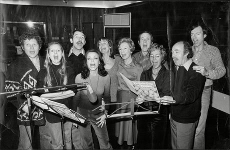Cast Of Tv Series 'the Brothers' Recording A Christmas Album; Includes Jean Anderson Richard Easton Robin Chadwick Patrick O'connell Jennifer Wilson Derek Benfield And Colin Baker Kate O'mara And Liza Goddard.