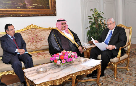 Bahrain Foreign Affairs Minister Sheikh Khaled bin Ahmed al-Khalifa meets with Egypt's Interim President Adly Mansour, Cairo, Egypt - 02 Sep 2013