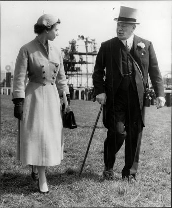 Harry Primrose The 6th Earl Of Rosebery With Queen Elizabeth Ii At Epsom On Derby Day (albert Edward) Harry Meyer Archibald Primrose 6th Earl Of Rosebery Kt Pc (8 January 1882 Oo 31 May 1974) Styled Lord Dalmeny Until 1929 Was A British Politician Wh
