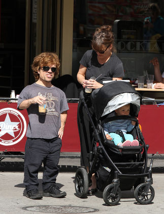 Peter Dinklage with wife Erica Schmidt and their daughter Zelig out and about in New York, America - 25 Sep 2013
