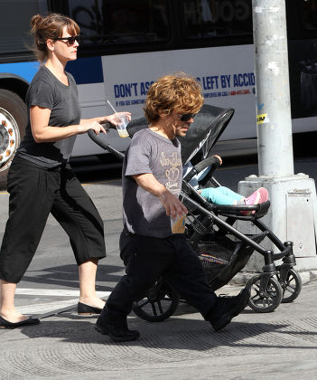 Peter Dinklage with wife Erica Schmidt and their daughter Zelig out and about in New York, America - 25 Sep 2013