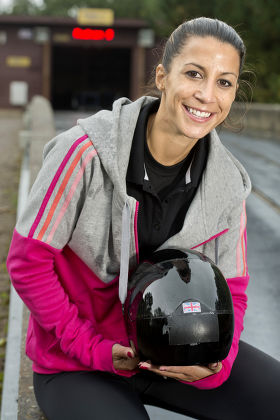 Skeleton bobsleigh racer Shelley Rudman during a training camp, University of Bath, Britain - 02 Oct 2013