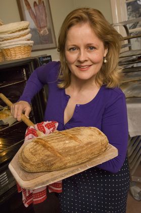 Xanthe Clay making bread, Bristol, Britain - 2007