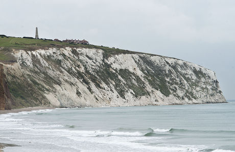 Suicide Of Paul Charles And Wife Jacqueline Charles. The Cliff Top At Culver Down On The Isle Of Wight Where A Couple Drove Their Car Over The Cliff Edge And Died Yesterday. (point Of Crash Is Directly Down From The Tower And To The Right On The Shor