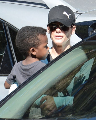 Sandra Bullock picks up son Louis from school, Los Angeles, America - 16 Oct 2013