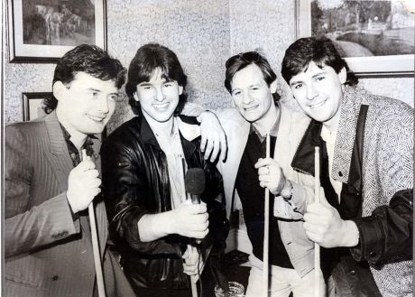Alex Higgins - Snooker Player (died 24th July 2010) Snooker Rockers.....l-r: Jimmy White Kirk Stevens Alex Higgins And Tony Knowles Took Time Off From The World Snooker Championships In Sheffield Yesterday To Go Into The Record Business. The New Grou