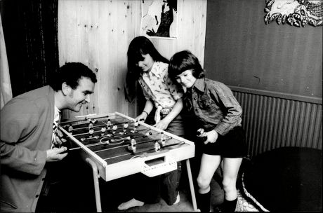 Actor Tony Selby Playing Table Football With His Children.