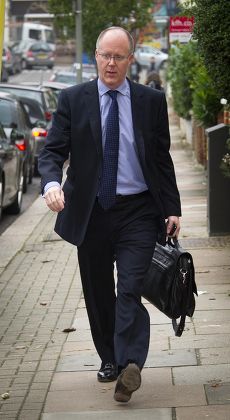 Bbc Director General George Entwistle Outside His Southfields Home This Morning 24th Oct 2012.