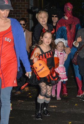 Deborra-Lee Furness and children out and about on Halloween, New York, America - 31 Oct 2013