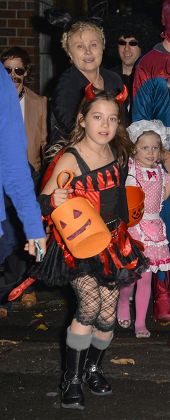 Deborra-Lee Furness and children out and about on Halloween, New York, America - 31 Oct 2013