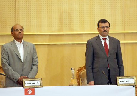 President Moncef Marzouki during a seminar with Tunisian officials and legal experts discussing the reinforcement of a law against 'terrorism', Tunis, Tunisia - 29 Oct 2013