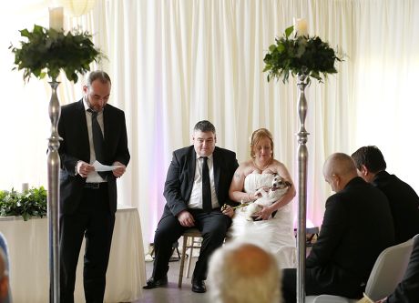 Graham Farrell, Catherine Keating and Poppy during the ceremony