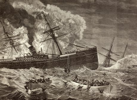 Collision Sinking Spanish Steamer Leon English Editorial Stock Photo