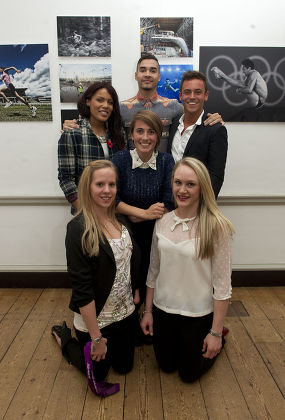 The Magnificent Seven Athletes At The Project Celebration Night. The Athletes Progress Has Been Followed By The Daily Mail For The Last Seven Years. Back L-r: Shanaze Reade Louis Smith And Tom Daley Centre: Emily Pidgeon And Front L-r: Louise Watkin