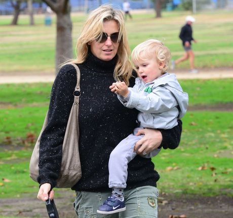 Penny Lancaster out and about with son Aiden, Los Angeles, America - 22 Nov 2013