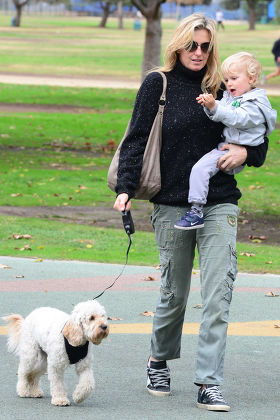 Penny Lancaster out and about with son Aiden, Los Angeles, America - 22 Nov 2013
