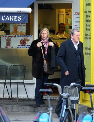 England manager Roy Hodgson leaving a cafe with wife Sheila, Knightsbridge, London - 12 Dec 2013