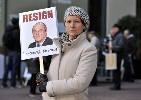 Nhs Commissioning Board Meeting In Central Manchester.- Julie Bailey Founder Of 'cure The Nhs' Campaign At A Silent Protest Is Held Outside Nhs Offices In Manchester Against The Ch.exc. Sir David Nicholson.