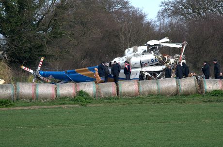 A civilian helicopter crashes killing 4 people, Gillingham, Norfolk, Britain - 15 Mar 2014