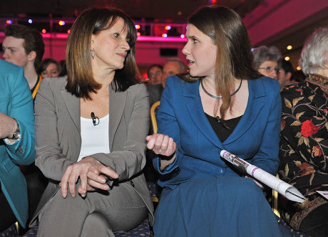 Lib Dem Spring Conference At The Hilton Metropole Hotel Brighton East Sussex. - Lynne Featherstone Mp (l) With Jo Swinson Mp (r) During Lib Dem Party Rally On International Womens Day. Pic Bruce Adams / Copy Lobby - 8/3/13.