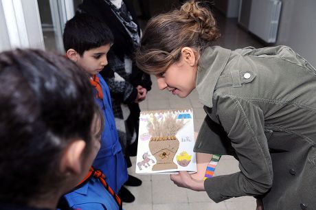 Asmaa al Assad visits a school for orphaned children, Damascus, Syria - 09 Jan 2014