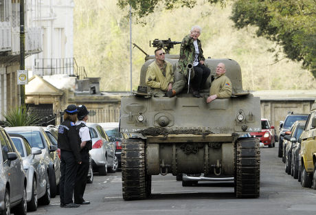 Tank Protest Against Residents Parking Zone, Bristol, Britain - 09 Apr 2014