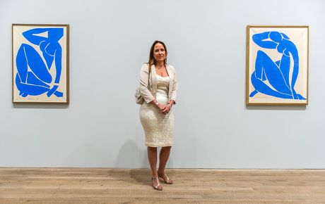 Sophie Matisse, the artist's great grandaughter with Blue Nude