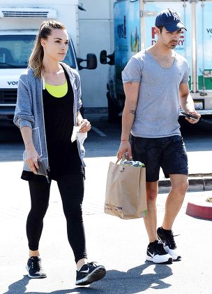 Joe Jonas and Blanda Eggenschwiler leaving Vons Pavilions, Los Angeles, America - 30 Apr 2014