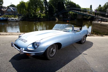 Trevor Baylis with his Jaguar E type in Twickenham, London, Britain - 16 May 2014